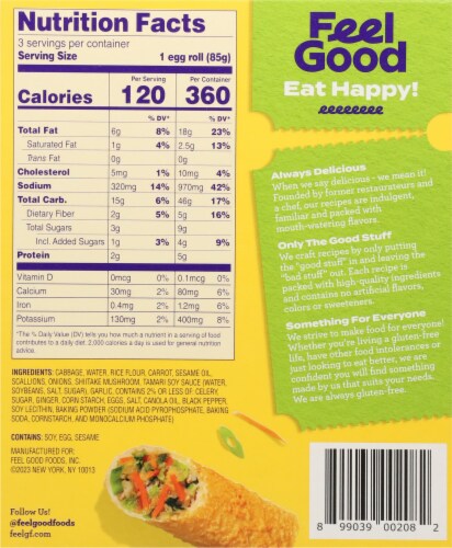 Feel Good Foods Gluten Free Vegetable Egg Rolls Perspective: back