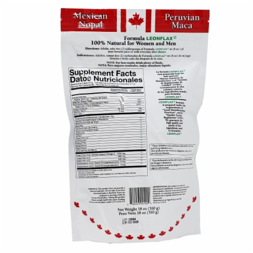 LeonFlex Fiber Omega 3-6-9 Flax Seed Pouch Perspective: back