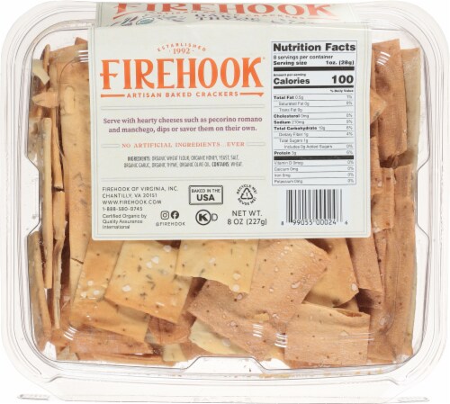 Firehook® Garlic Thyme Baked Crackers Perspective: back
