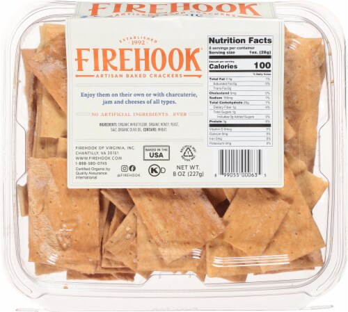 Firehook® Organic Mediterranean Sea Salt Artisan Baked Crackers Perspective: back