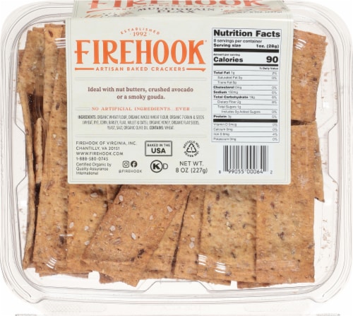 Firehook® Organic Multi-Grain Flax Artisan Baked Crackers Perspective: back