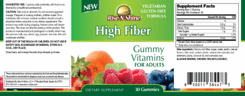Rise-N-Shine High Fiber Gummy Vitamins-30 Count Perspective: back