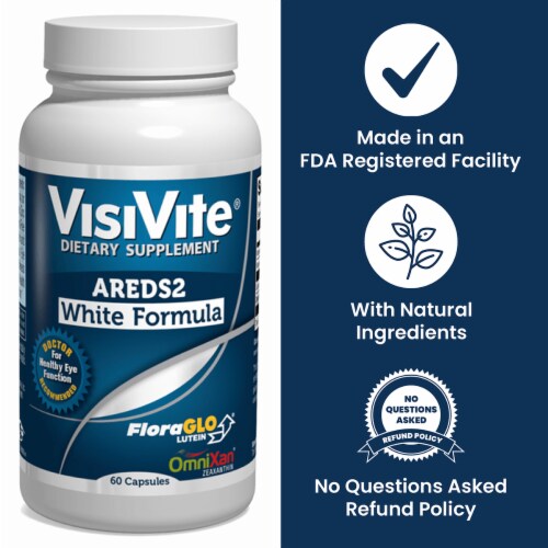 VisiVite, AREDS 2 Zinc-Free White Eye Vitamin Formula Perspective: back