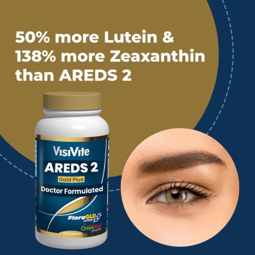 VisiVite, AREDS 2 PLUS+ Gold Eye Vitamin Formula Perspective: back
