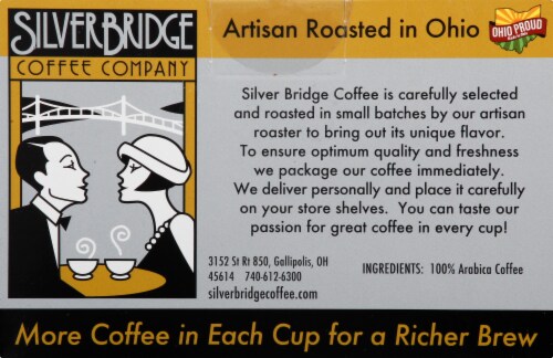 Silver Bridge Buckeye Breakfast Buzz Medium Roast Coffee Pods Perspective: back