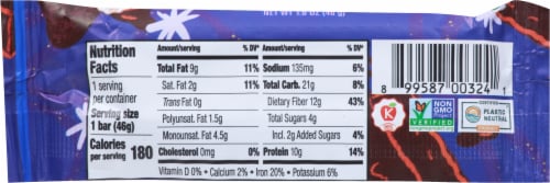 Raw Revolution Double Chocolate Brownie Batter Nutrition Bars Perspective: back