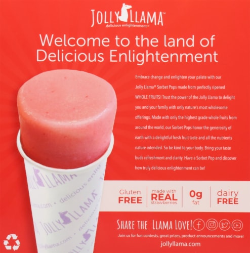 Jolly Llama™ Strawberry Sorbet Pops Perspective: back