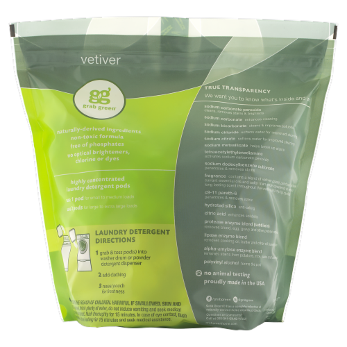 Grab Green 3-in-1 Laundry Detergent Pods Perspective: back