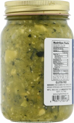 Wrights of Texas Gluten Free Hot Habanero Fresh Green Salsa Perspective: back