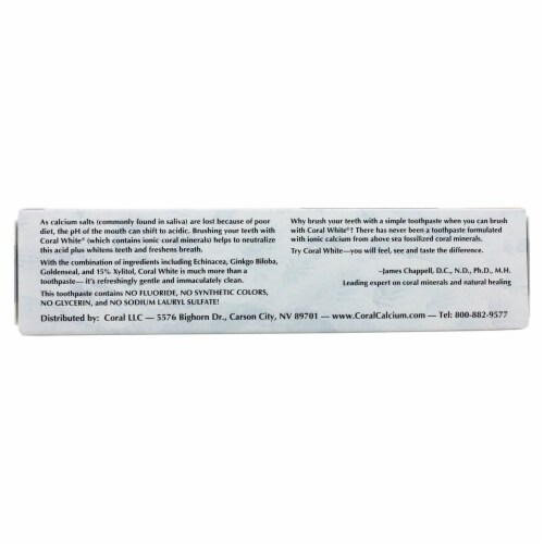 Coral LLC Coral White Toothpaste with Xylitol Tea Tree, 6 Ounces Perspective: back