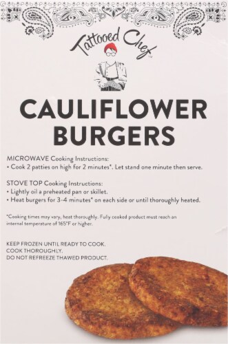 Tattooed Chef™ Cauliflower Burgers Perspective: back