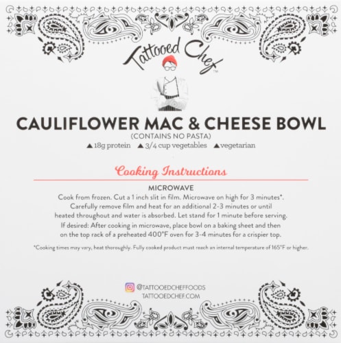 Tattooed Chef™ Cauliflower Mac & Cheese Bowl Frozen Meal Perspective: back
