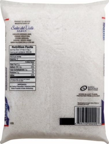 Sal Bahia® Iodized Sea Salt Coarse Crystals Perspective: back
