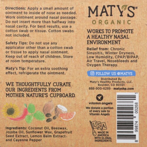 Maty's® Organic Nasal Ointment Perspective: back