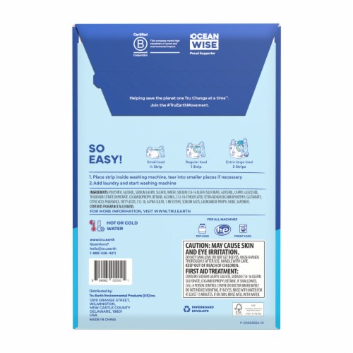 Tru Earth® Eco-Strips Laundry Detergent Sheets Fresh Linen Perspective: back