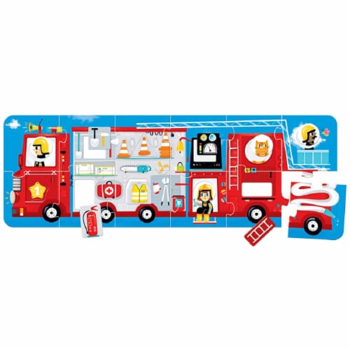 Make-a-Match Puzzle Fire Truck 2+ Perspective: back
