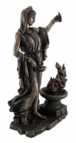 Greek Goddess Hestia Bronzed Statue Roman Vesta Perspective: back