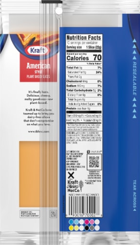 Kraft NotCo American Style Not Cheese Plant Based Slices Perspective: back