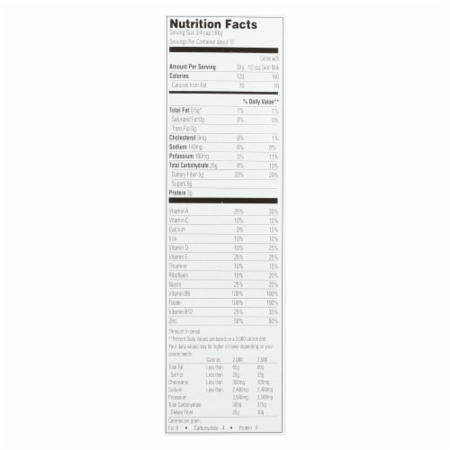 Grain Berry Antioxidants Whole Grain Cereal - Bran Flakes - Case of 6 - 12 oz. Perspective: back