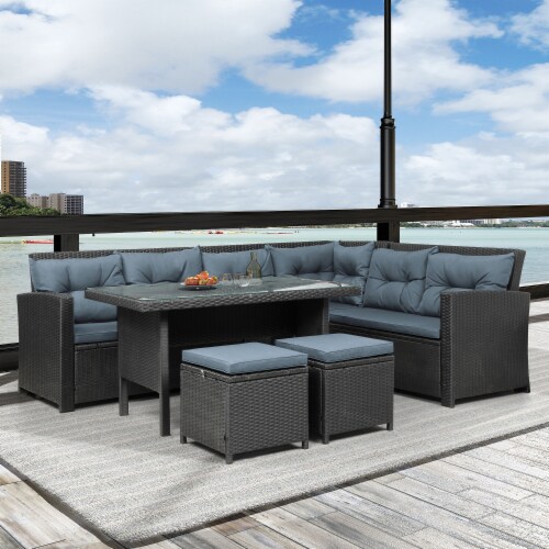 Patio Furniture Sets in Rattan for Home or Office Use Perspective: back