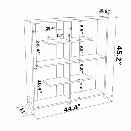 Display/Shelving/Etageres in Solid Wood for Home or Office Use Perspective: back