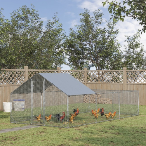 Simplie Fun Spacious Pet Playpen & Chicken Coop Safe & Secure Haven for Small Animals Perspective: back