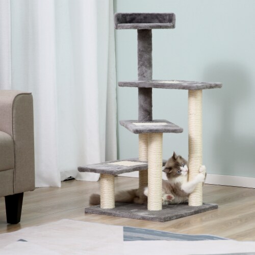 Simplie Fun Premium Cat Tree Haven Play, Scratch, and Rest for Happy Felines Perspective: back