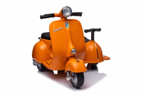 CIPACHO 6 V Licensed Vespa Scooter Ride On Motorcycle With Side Car For Kids 3 Wheel Electric Kids Car Blue