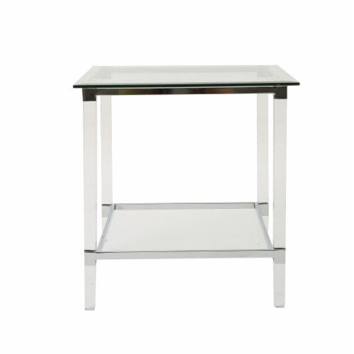 White And Dark Grey Ultra Modern Glass Top End Table White And Dark Grey Ultra Modern Glass Top End Table