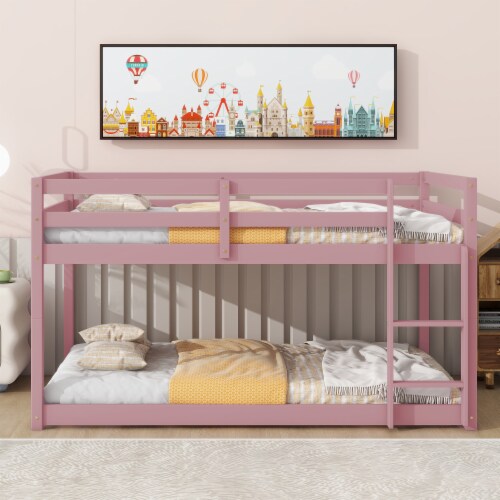 Simplie Fun Twin over Twin Floor Bunk Bed Pink 1 count Smith s Food and Drug