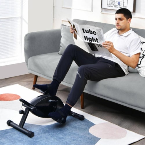 UPGO Mini Exercise Bike, Under Desk Bike Pedal Exerciser Portable Foot Cycle Arm & Leg Peddler Machine With LCD Screen Displays