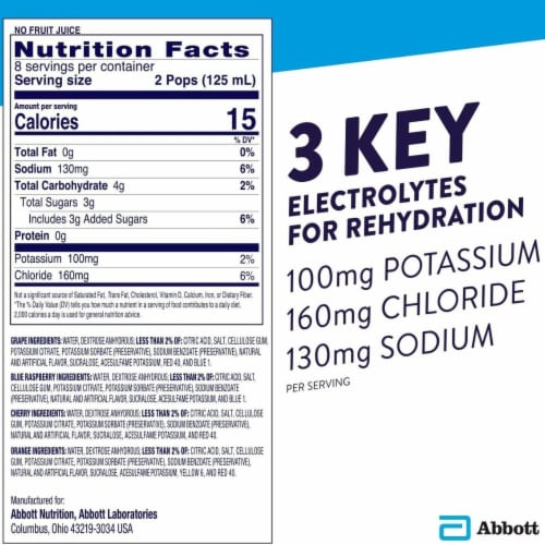Electrolyte Solution Freezer Pops Variety Pack, 16 Count (Pack of 4) Perspective: back