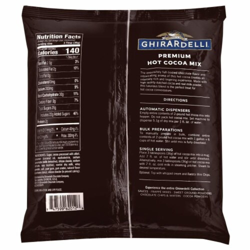 Chocolate Premium Indulgence Hot Cocoa Mix, 32 Ounce Package Perspective: back