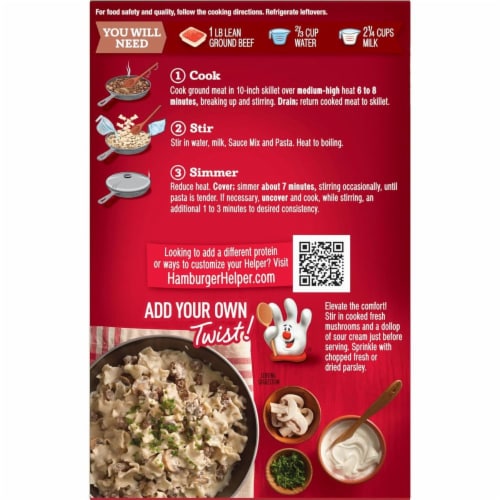 Helper Pasta Stroganoff, 6.4 Ounces, 12 per Case Perspective: back