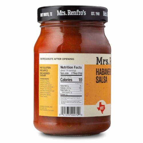 Habanero Salsa Gluten Free, No Added Sugar, No HFCS, 16-oz Jar (Pack of 2) Perspective: back