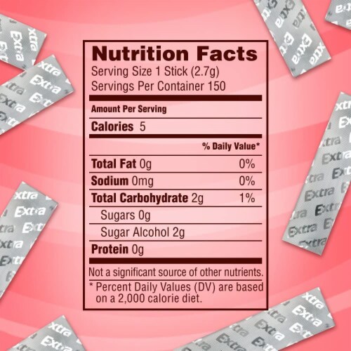 Extra Cinnamon Sugarfree Gum 15 Count Pack of 10, 15 Count Pack of 10 ...