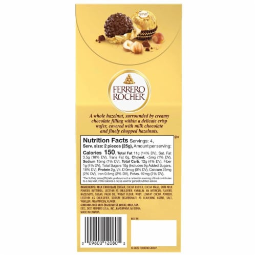 Ferrero Rocher Premium Chocolate Bar White Chocolate Hazelnut ​3.1 oz Perspective: back