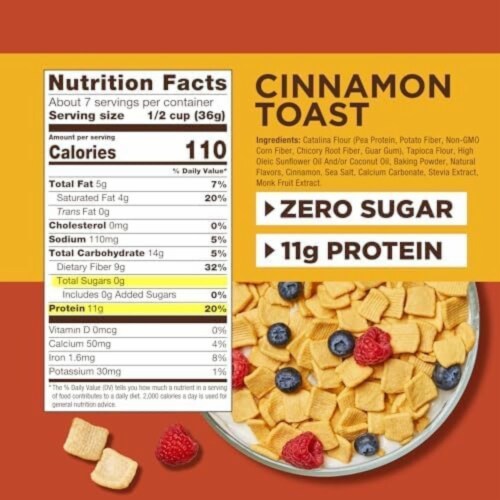 Catalina Crunch Cinnamon Toast Cereal Pack of 4 Perspective: back