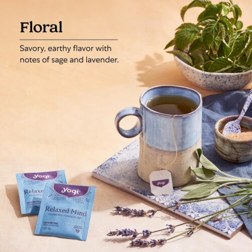 Yogi Relaxed Mind Tea - 16 Bags - Calming Organic Herbal Blend with Ashwagandha & Lavender Perspective: back