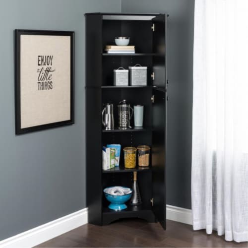 Two-Tiered Corner Shelf � Powder Coated Iron Space Saving Storage Organizer  for Kitchen,, 1 unit - Kroger