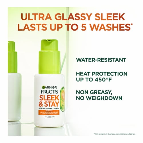 Garnier Fructis Sleek and Shine Sleek and Stay Anti-Frizz Serum for Dry Hair Perspective: back