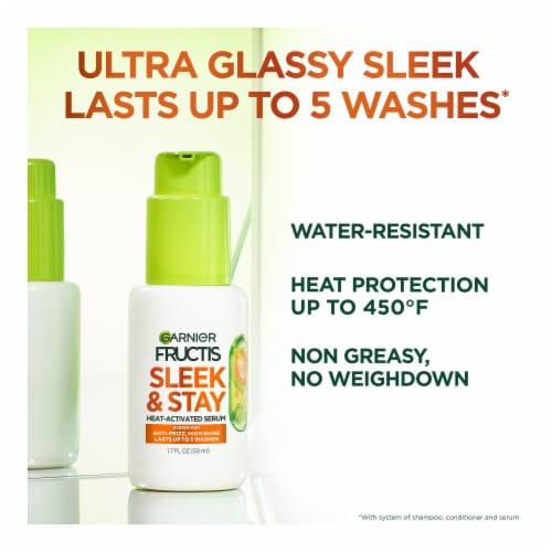 Garnier Fructis Sleek and Shine Sleek and Stay Anti-Frizz Serum for Dry Hair Perspective: back