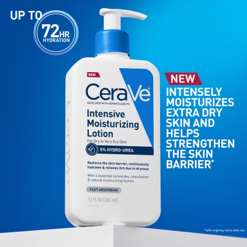 CeraVe Intensive Moisturizing Body Lotion with Hydro-Urea for Dry Skin + Itch Relief Perspective: back