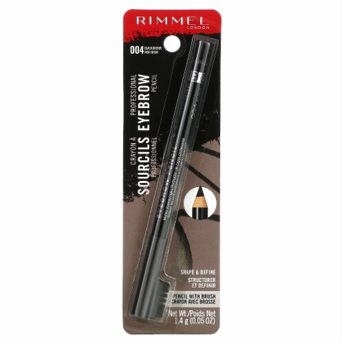 Rimmel Brow This Way Professional 004 Black Brown Eye And Brow Pencil With Brush Perspective: back