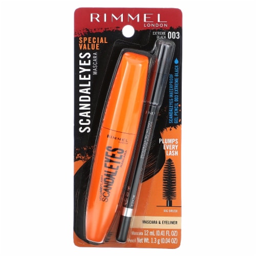Rimmel Scandeleyes Volume Flash Mascara + Waterproof Kohl Eyeliner - 003 Extreme Black Perspective: back