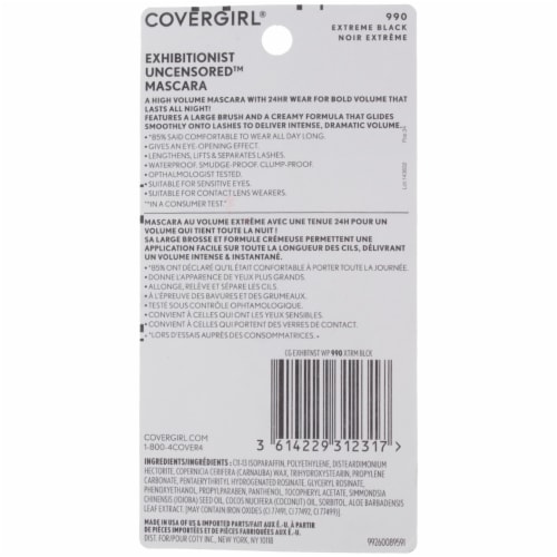 CoverGirl Exhibitionist Uncensored 990 Extreme Black Mascara Perspective: back