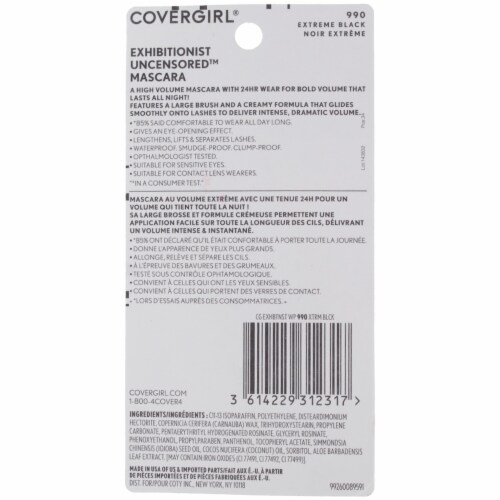 CoverGirl Exhibitionist Uncensored 990 Extreme Black Mascara Perspective: back