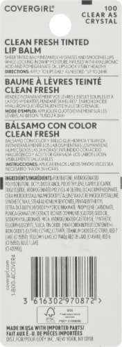 CoverGirl Clean Fresh 100 Clear as Crystal Tinted Lip Balm Perspective: back