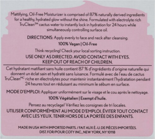 CoverGirl Clean Fresh Skincare Mattifying Oil-Free Moisturizer Perspective: back