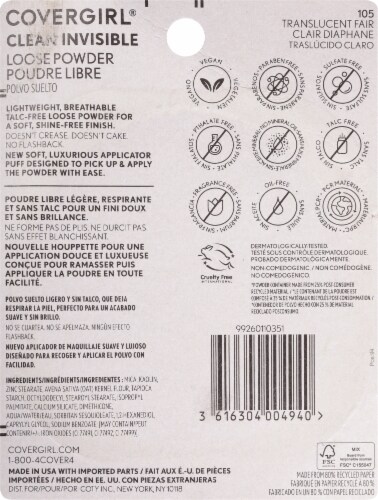 CoverGirl Clean Invisible Loose Powder 105 Translucent Fair Perspective: back